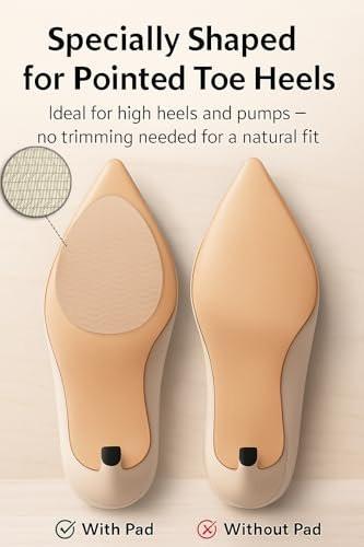 Hockydis Clear Non Slip Schuhpads für Absätze – Rutschfeste Griffeinlagen für Pumps, Stilettos & elegante Schuhe, unsichtbare Traktionsaufkleber für spitze Sohlen