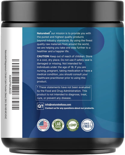 Calm Magnesium Pulver, 1lb | Trinkmischung für Schlaf, Muskeln, Knochen & Stimmung – Zuckerfreier Zitronen-Himbeer-Geschmack – Chelatiertes Magnesiumcitrat für hohe Absorption – Vegan, Nicht-GVO