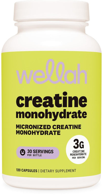 Wellah Creatin Monohydrat Kapseln (3000 mg) 120 Kapseln – Mikronisiertes Creatin, 30 Portionen