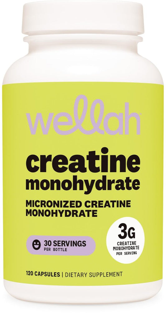 Wellah Creatin Monohydrat Kapseln (3000 mg) 120 Kapseln – Mikronisiertes Creatin, 30 Portionen