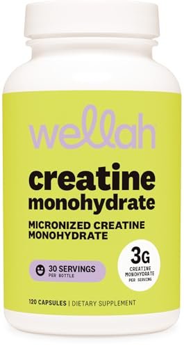 Wellah Creatin Monohydrat Kapseln (3000 mg) 120 Kapseln – Mikronisiertes Creatin, 30 Portionen