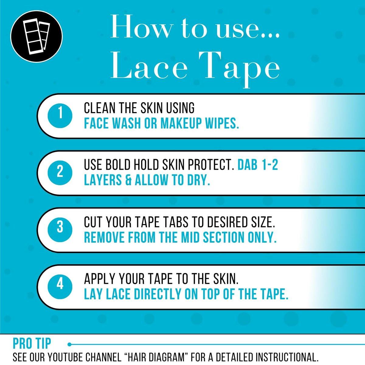 Bold Hold Lace Wig Tape - Medizinische Streifen für Lace Front Wigs - Starker Halt - Doppelseitiges unsichtbares Klebeband - Professionelle Wig-Befestigung von The Hair Diagram (40 Stk, 42,5 g)