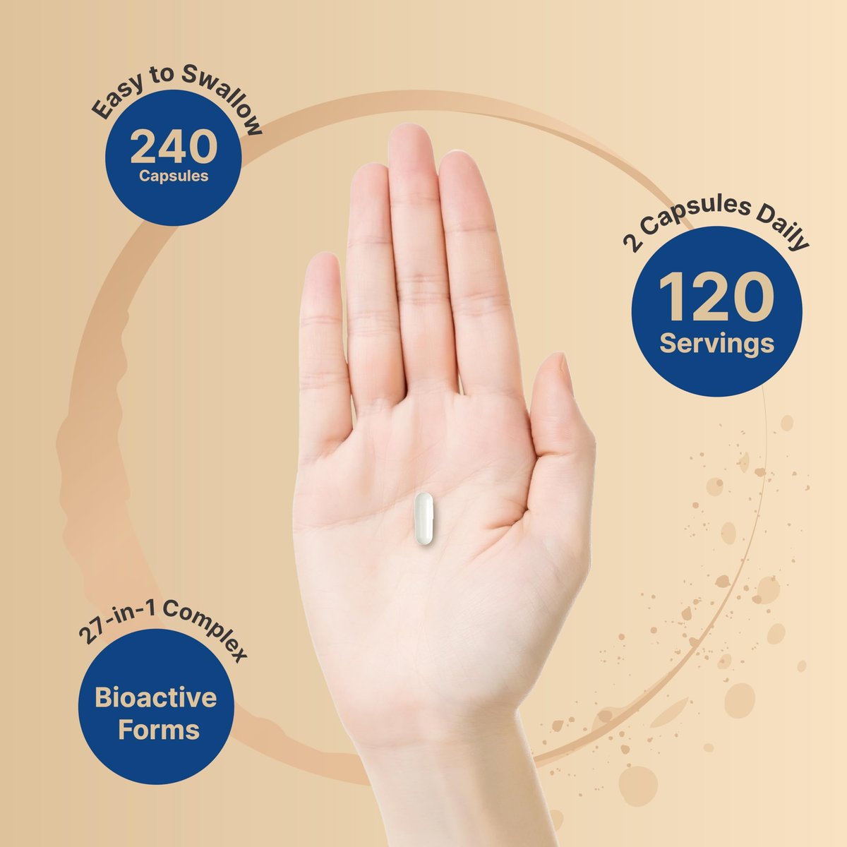 Methylierte Multivitamine für Männer und Frauen, 240 Kapseln | 27-in-1 Formel mit Vitamin B-Komplex, C, D3, K2, NAD, NAC, CoQ10, Resveratrol, Magnesium, Zink & mehr | Tägliche essentielle Vitamine
