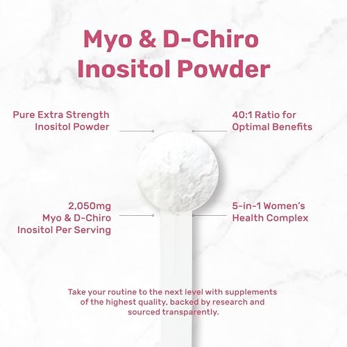 Myo-Inositol & D-Chiro Inositol Pulver für Frauen | 40:1 Verhältnis mit Methylfolat, Vitamin D3 & Mönchspfeffer | Unterstützt hormonelles Gleichgewicht & Eierstockgesundheit | Non-GMO | 227g (109 Portionen)