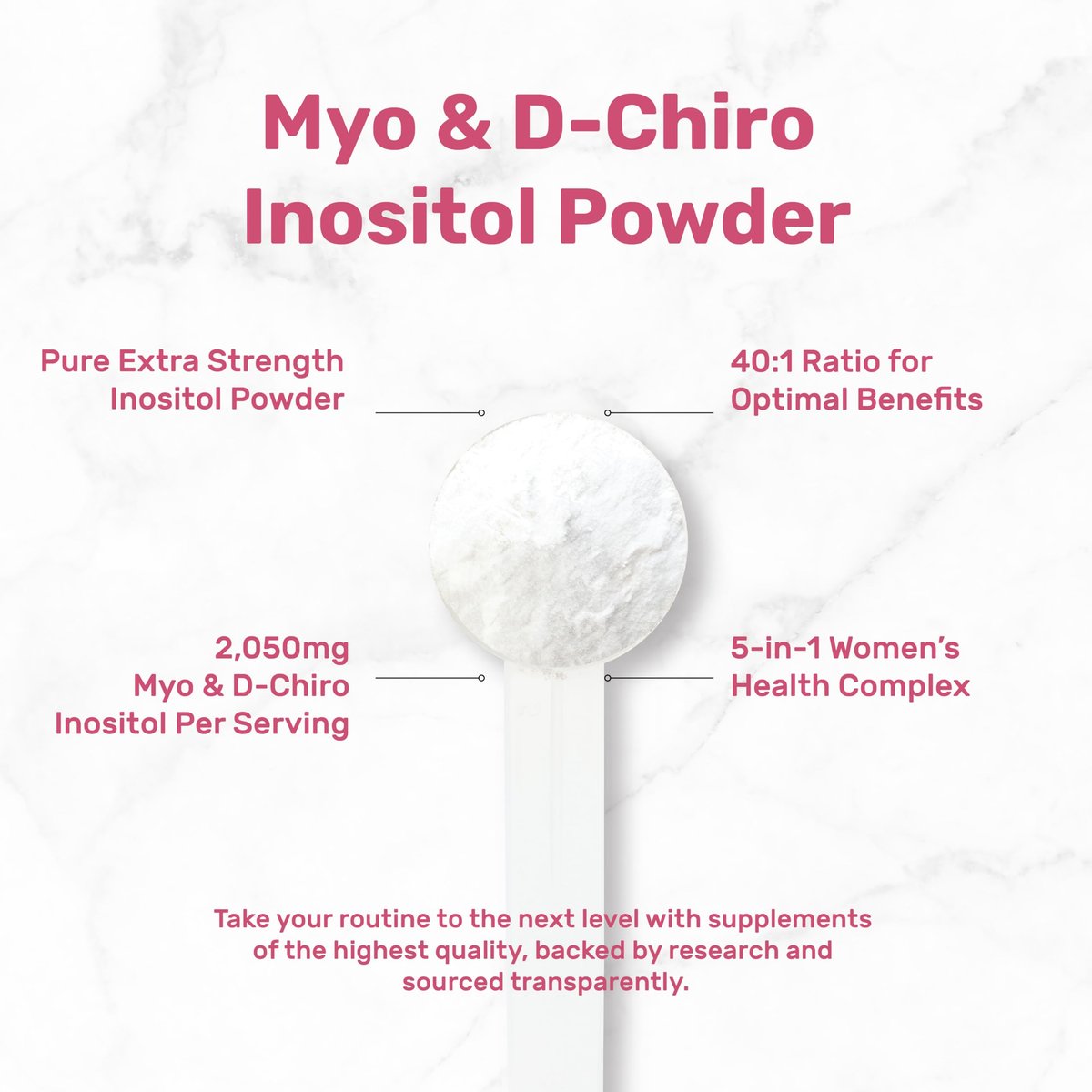 Myo-Inositol & D-Chiro Inositol Pulver für Frauen | 40:1 Verhältnis mit Methylfolat, Vitamin D3 & Mönchspfeffer | Unterstützt hormonelles Gleichgewicht & Eierstockgesundheit | Non-GMO | 227g (109 Portionen)
