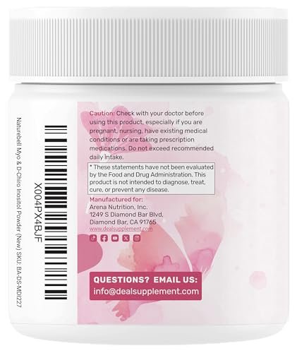 Myo-Inositol & D-Chiro Inositol Pulver für Frauen | 40:1 Verhältnis mit Methylfolat, Vitamin D3 & Mönchspfeffer | Unterstützt hormonelles Gleichgewicht & Eierstockgesundheit | Non-GMO | 227g (109 Portionen)