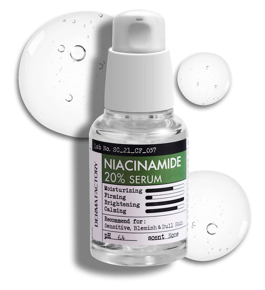 Niacinamid 20% Vitamin B3 Konzentriertes Gesichtsserum 30 ml - Damaszener Rosenwasser 64,5% - Duftneutral - Anti-Aging - Porenverfeinernd - Feine Linien - Empfindliche & Fahle Haut - Koreanische Hautpflege
