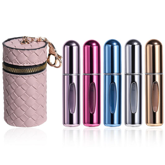 JPNK Mini Parfümzerstäuber Nachfüllbar Tragbar 5 Stück Reisegröße 5 ml mit Tasche