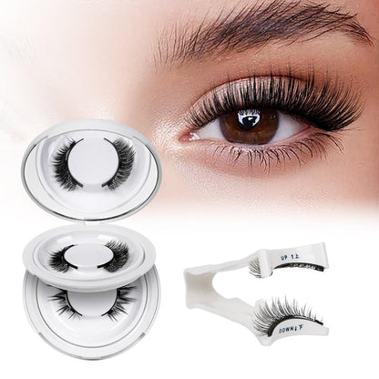 QUEWEL Magnetische Wimpern 2 Paar Wiederverwendbare Magnetische Wimpern mit Applikator Kein Kleber Katzenauge Natürlicher Look Wimpern-Cluster-Set Einfach zu Tragen und zu Entfernen (A08)