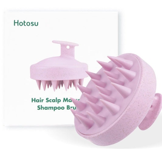 Hotosu Kopfhautmassagebürste für Haarwachstum – Silikon Kopfhautpeeling & Massagegerät – Manuelle Massagebürste für nasse und trockene Anwendung – Shampoo-Bürste (Pink)