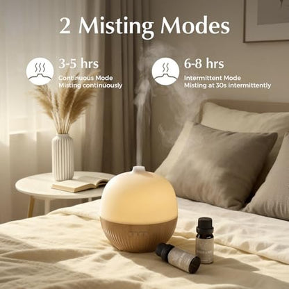 ARVIDSSON Aroma-Diffuser 100ml – Ultrasonischer Duftdiffuser mit Stimmungslicht, Mini-Diffuser für Ätherische Öle, Geschenk für Frauen, Holzmaserung