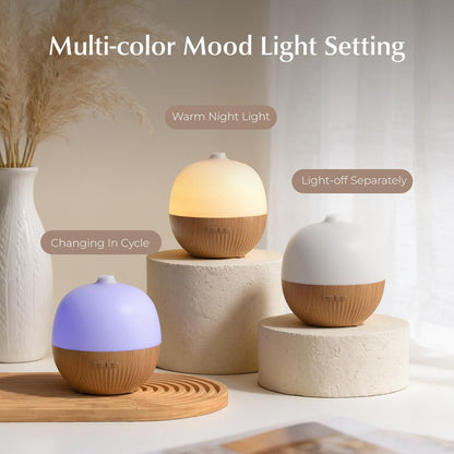 ARVIDSSON Aroma-Diffuser 100ml – Ultrasonischer Duftdiffuser mit Stimmungslicht, Mini-Diffuser für Ätherische Öle, Geschenk für Frauen, Holzmaserung