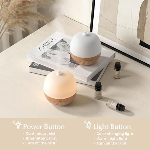 ARVIDSSON Aroma-Diffuser 100ml – Ultrasonischer Duftdiffuser mit Stimmungslicht, Mini-Diffuser für Ätherische Öle, Geschenk für Frauen, Holzmaserung