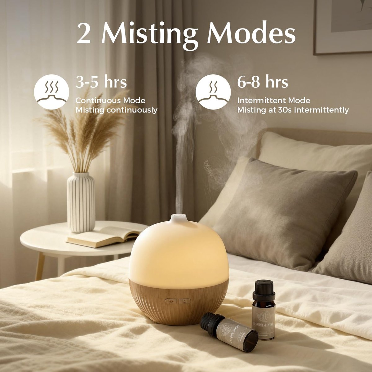 ARVIDSSON Aroma-Diffuser 100ml – Ultrasonischer Duftdiffuser mit Stimmungslicht, Mini-Diffuser für Ätherische Öle, Geschenk für Frauen, Holzmaserung