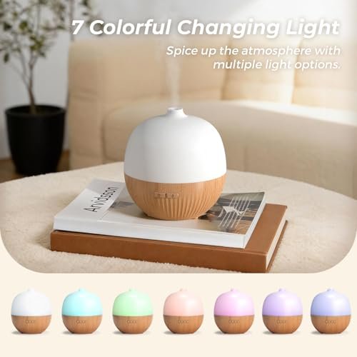 ARVIDSSON Aroma-Diffuser 100ml – Ultrasonischer Duftdiffuser mit Stimmungslicht, Mini-Diffuser für Ätherische Öle, Geschenk für Frauen, Holzmaserung