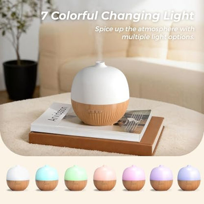 ARVIDSSON Aroma-Diffuser 100ml – Ultrasonischer Duftdiffuser mit Stimmungslicht, Mini-Diffuser für Ätherische Öle, Geschenk für Frauen, Holzmaserung
