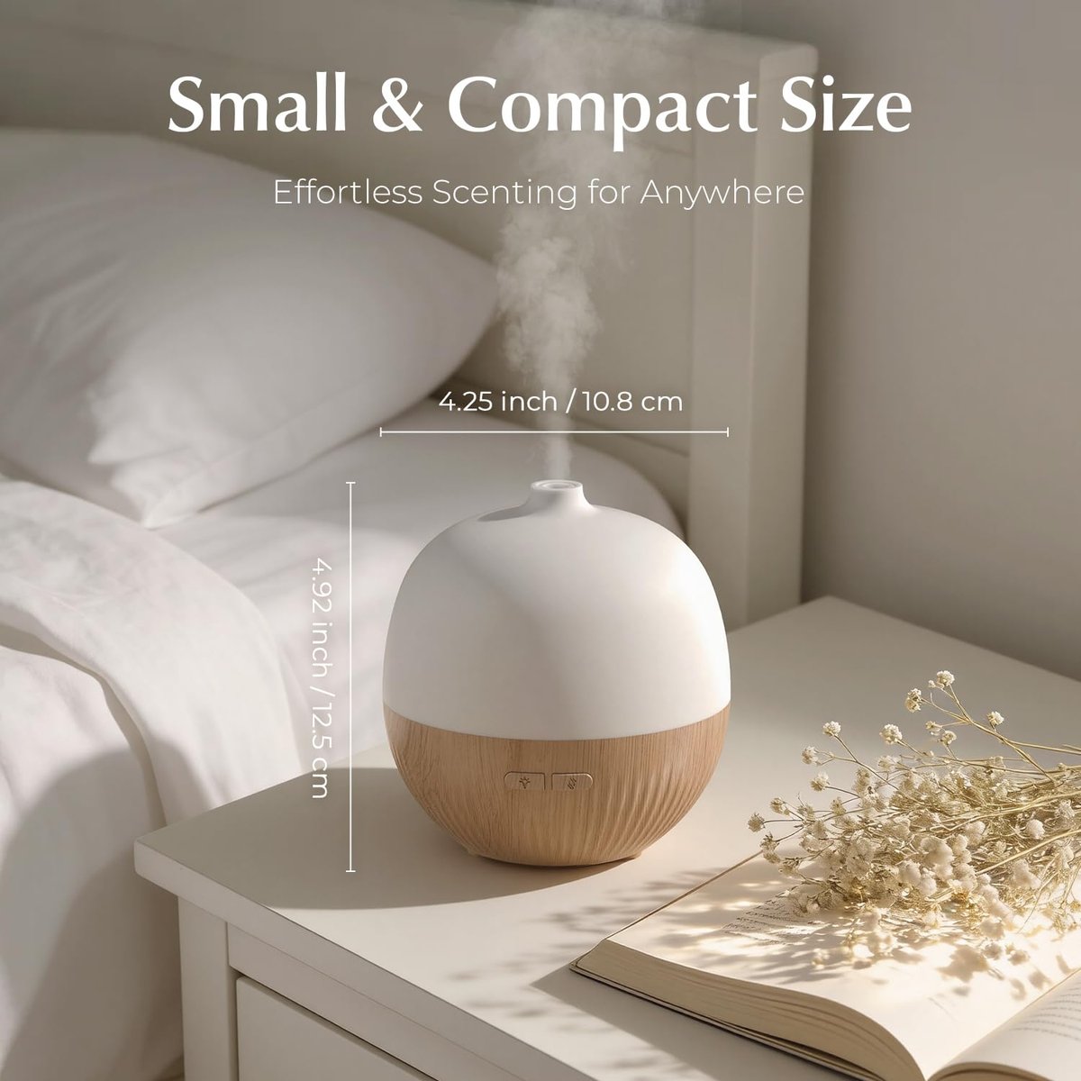 ARVIDSSON Aroma-Diffuser 100ml – Ultrasonischer Duftdiffuser mit Stimmungslicht, Mini-Diffuser für Ätherische Öle, Geschenk für Frauen, Holzmaserung