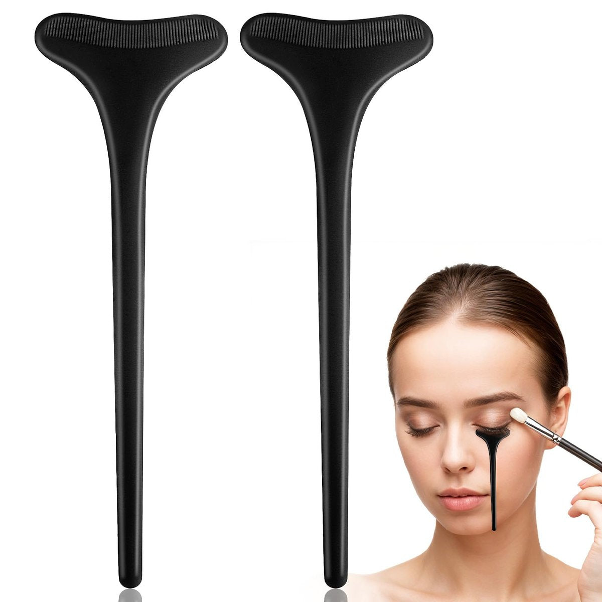 TIESOME 2 Stück Mascara-Schutzschild, Schwarz, Wiederverwendbarer Silikon-Mascara-Schutz-Applikator, Wimpern-Augenlid-Schutz für Anfänger, Wimpern-Make-up-Applikator für Frauen