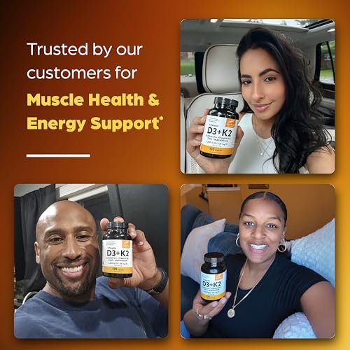 Sandhu's Vitamin D3 K2 Magnesium 5000 IE, 120 mcg K2 Kapseln, 60 Stück (1er Pack) | mit Vitamin B6, Zink & Quercetin | D3K2 für verbesserte Aufnahme, Energie, Immunsystem, Muskelgesundheit für Männer & Frauen