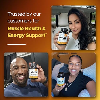 Sandhu's Vitamin D3 K2 Magnesium 5000 IE, 120 mcg K2 Kapseln, 60 Stück (1er Pack) | mit Vitamin B6, Zink & Quercetin | D3K2 für verbesserte Aufnahme, Energie, Immunsystem, Muskelgesundheit für Männer & Frauen