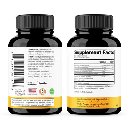 Sandhu's Vitamin D3 K2 Magnesium 5000 IE, 120 mcg K2 Kapseln, 60 Stück (1er Pack) | mit Vitamin B6, Zink & Quercetin | D3K2 für verbesserte Aufnahme, Energie, Immunsystem, Muskelgesundheit für Männer & Frauen