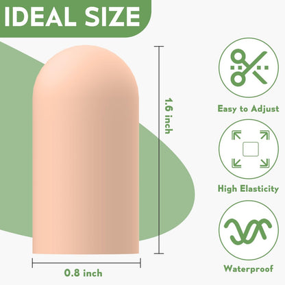 TYTDOUTER Gel-Fingerlinge für Daumen, 10 Stück Silikon-Fingerkappen, Gummischutz für Triggerfinger, Arthritis, rissige Haut, Nagelhaut, Hornhaut und Schmerzlinderung (Nude, Medium)