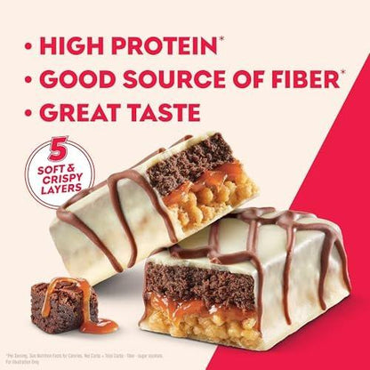 Atkins High Protein Riegel, Brownie Delight Geschmack, 15g Protein, 4g Netto-Kohlenhydrate, Keto Proteinriegel, Wenig Zucker, 4er Pack