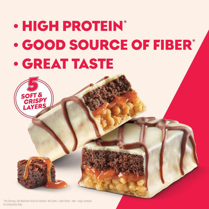 Atkins High Protein Riegel, Brownie Delight Geschmack, 15g Protein, 4g Netto-Kohlenhydrate, Keto Proteinriegel, Wenig Zucker, 4er Pack