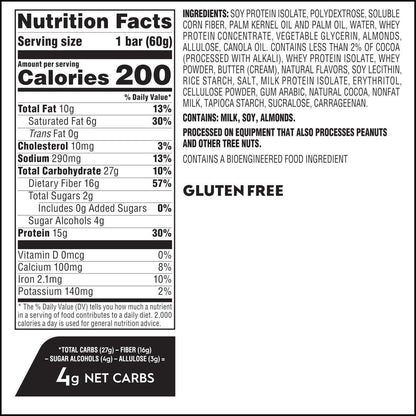 Atkins High Protein Riegel, Brownie Delight Geschmack, 15g Protein, 4g Netto-Kohlenhydrate, Keto Proteinriegel, Wenig Zucker, 4er Pack