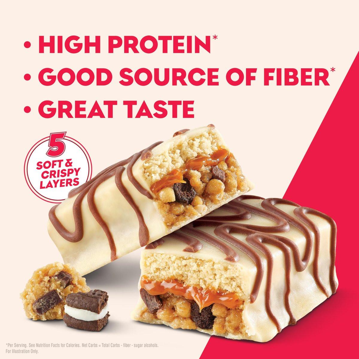 Atkins High Protein Riegel, Cookie Fusion Geschmack, 15g Protein, 4g Netto-Kohlenhydrate, Keto Proteinriegel, Wenig Zucker, 4er Pack