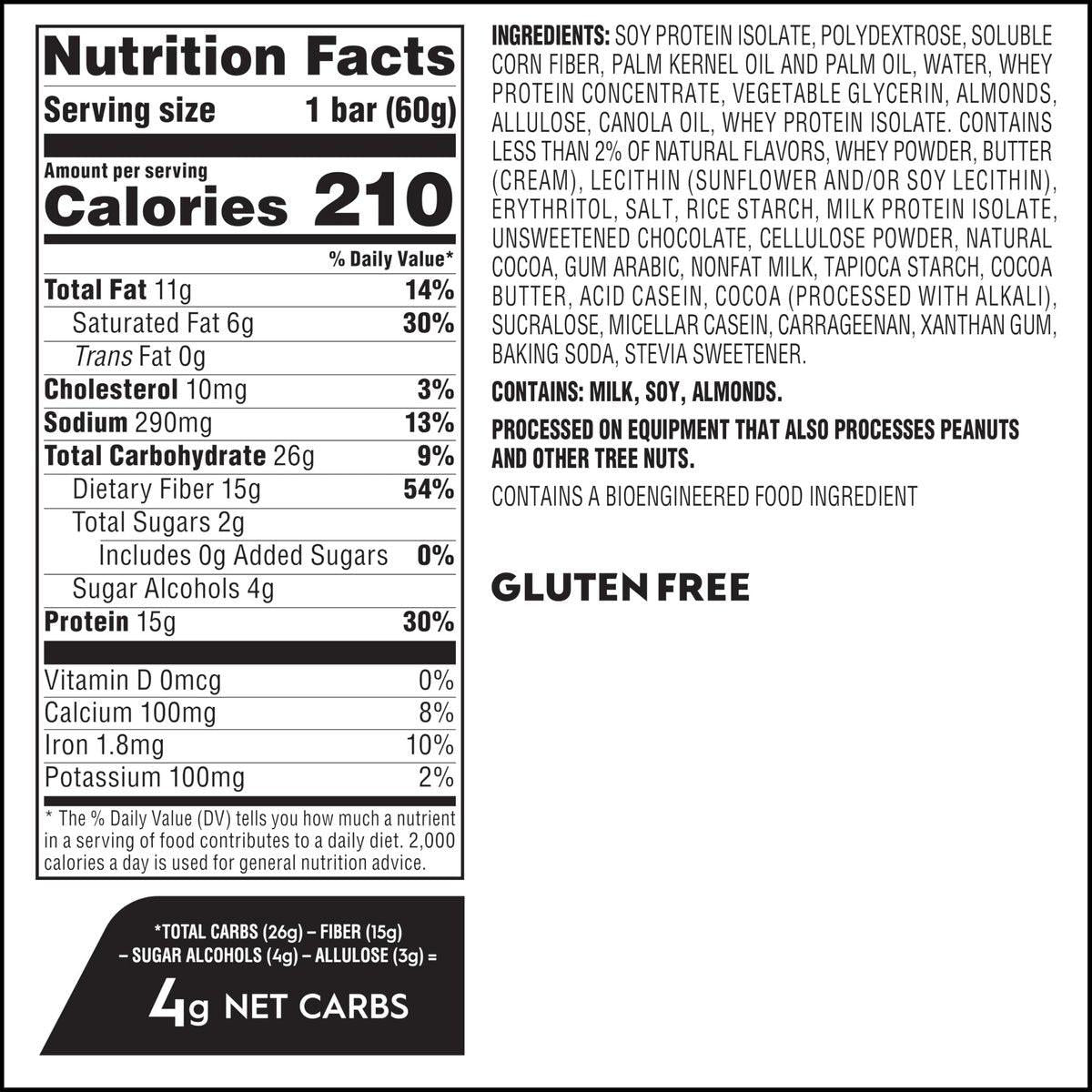 Atkins High Protein Riegel, Cookie Fusion Geschmack, 15g Protein, 4g Netto-Kohlenhydrate, Keto Proteinriegel, Wenig Zucker, 4er Pack