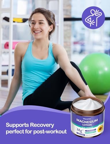 STILIP Magnesium Lotion mit Arnika – Magnesiumcreme für die Nachtpflege, leichte feuchtigkeitsspendende Körpercreme mit Lavendel, 114 g