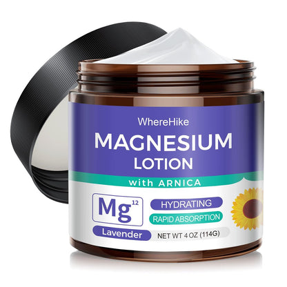 STILIP Magnesium Lotion mit Arnika – Magnesiumcreme für die Nachtpflege, leichte feuchtigkeitsspendende Körpercreme mit Lavendel, 114 g