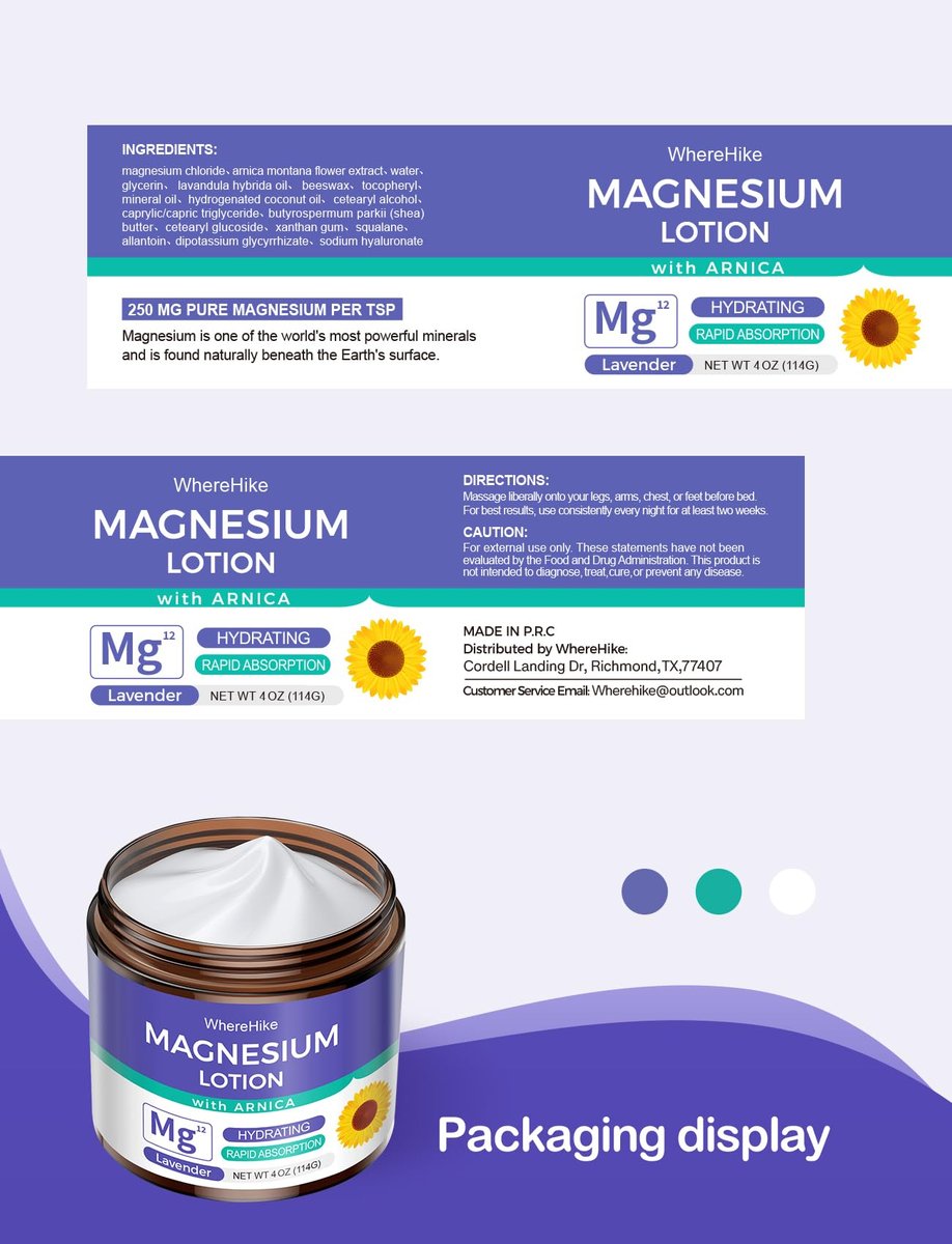 STILIP Magnesium Lotion mit Arnika – Magnesiumcreme für die Nachtpflege, leichte feuchtigkeitsspendende Körpercreme mit Lavendel, 114 g