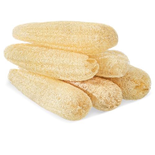 ZhouBoat 6er-Pack Natürlicher Luffa-Schwamm 40 cm für Küche, Bad & Körperpeeling – Biologisch abbaubarer Peeling-Schwamm für Geschirr und Haut