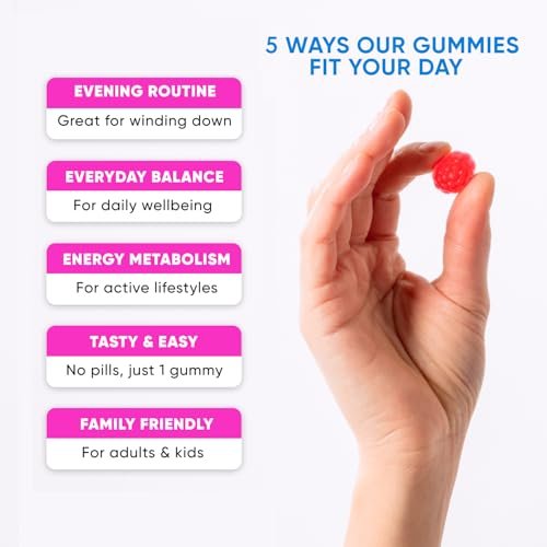 PURA WEX NUTRITION Magnesium Glycinat Gummis 400mg – Hochdosiertes Magnesiumpräparat für Frauen, Männer und Kinder – Zuckerfrei, Vegan, 60 Tage Vorrat – Natürliches Himbeeraroma