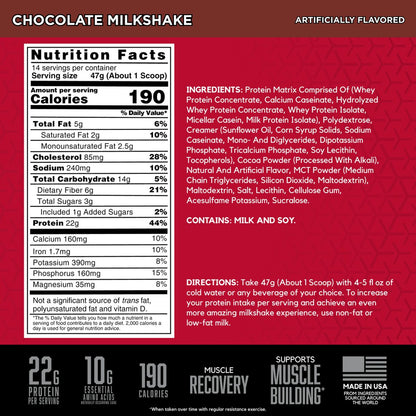 BSN SYNTHA-6 Premium Proteinpulver mit 6g Ballaststoffen, Molkenisolat, micellarem Kasein, Milchproteinisolat, 5g Fett, Schokoladenmilchshake, 14 Portionen, 1,45 Pfund (Verpackung kann variieren)