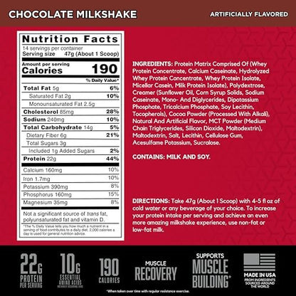 BSN SYNTHA-6 Premium Proteinpulver mit 6g Ballaststoffen, Molkenisolat, micellarem Kasein, Milchproteinisolat, 5g Fett, Schokoladenmilchshake, 14 Portionen, 1,45 Pfund (Verpackung kann variieren)