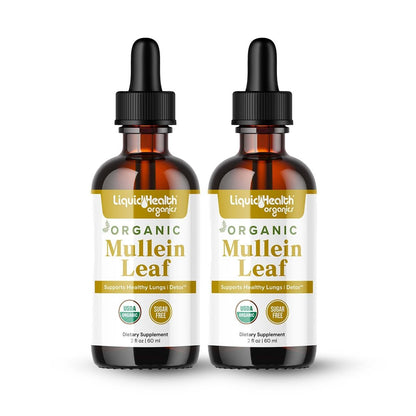 LIQUIDHEALTH USDA Bio-Mulllblatt-Extrakt-Tropfen für die Lunge - Kräuter-Reinigungstropfen für Raucher, Immununterstützung, Atemwegsgesundheit - 1000mg, zuckerfrei, vegan, hergestellt in den USA (2er-Pack)