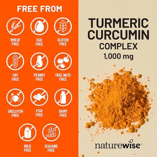 NatureWise Extra Starkes Kurkuma Curcumin 1000 mg mit wasserlöslicher Technologie für ultimative Absorption - 400 mg Curcuminoide für Immununterstützung - Vegan, Nicht-GVO, 60 Kapseln (30-Tage-Vorrat)
