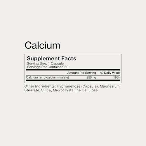 Momentous Calcium mit DimaCal Supplement - 250 mg Kapseln für grundlegende & Knochengesundheit - NSF zertifiziert für den Sport - glutenfrei - 60 Portionen