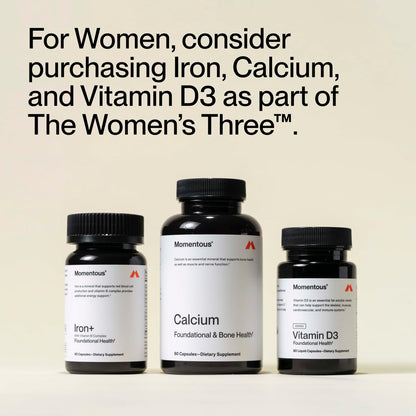 Momentous Calcium mit DimaCal Supplement - 250 mg Kapseln für grundlegende & Knochengesundheit - NSF zertifiziert für den Sport - glutenfrei - 60 Portionen