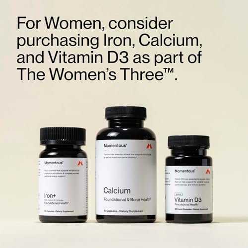 Momentous Calcium mit DimaCal Supplement - 250 mg Kapseln für grundlegende & Knochengesundheit - NSF zertifiziert für den Sport - glutenfrei - 60 Portionen