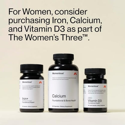 Momentous Calcium mit DimaCal Supplement - 250 mg Kapseln für grundlegende & Knochengesundheit - NSF zertifiziert für den Sport - glutenfrei - 60 Portionen