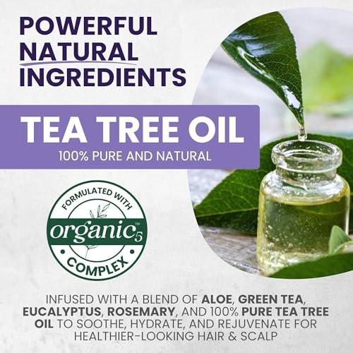 KESMEDIK Tea Tree Purple Shampoo & Conditioner Set mit Rosmarin & Aloe – Professioneller Anti-Brass-Toner, entfernt Gelbstiche für graues, blondiertes, weißes & blondes Haar, erfrischt die Kopfhaut, sulfatfrei