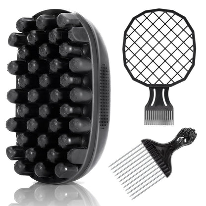 Belongtous Premium Twist Hair Sponge Brush Set – Twist Styler & Metall-Pick für Afro-, Locken- und Kurzhaar – für Männer & Frauen