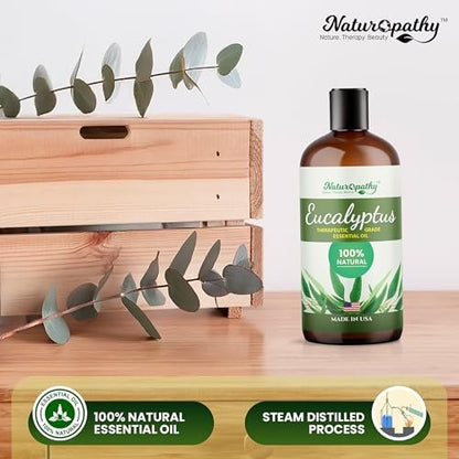 Naturopathy Eukalyptus Ätherisches Öl, therapeutische Qualität, Premium – Ideal für Aromatherapie (500 ml)