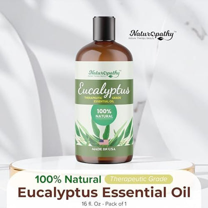 Naturopathy Eukalyptus Ätherisches Öl, therapeutische Qualität, Premium – Ideal für Aromatherapie (500 ml)