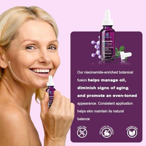 Bioglossy 20% Niacinamid Serum für das Gesicht – Konzentriertes Vitamin B3 & B5 Serum, Feuchtigkeitsspender, Porenverfeinerer, Anti-Aging Behandlung gegen Verfärbungen