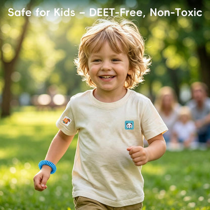 BuggyBands 360er-Pack Mückensticker für Kinder, mit 6 Mückenarmbändern, Insektenschutz-Sticker natürlich, DEET-frei, pflanzliche Inhaltsstoffe, Mückenpflaster für Outdoor und Camping